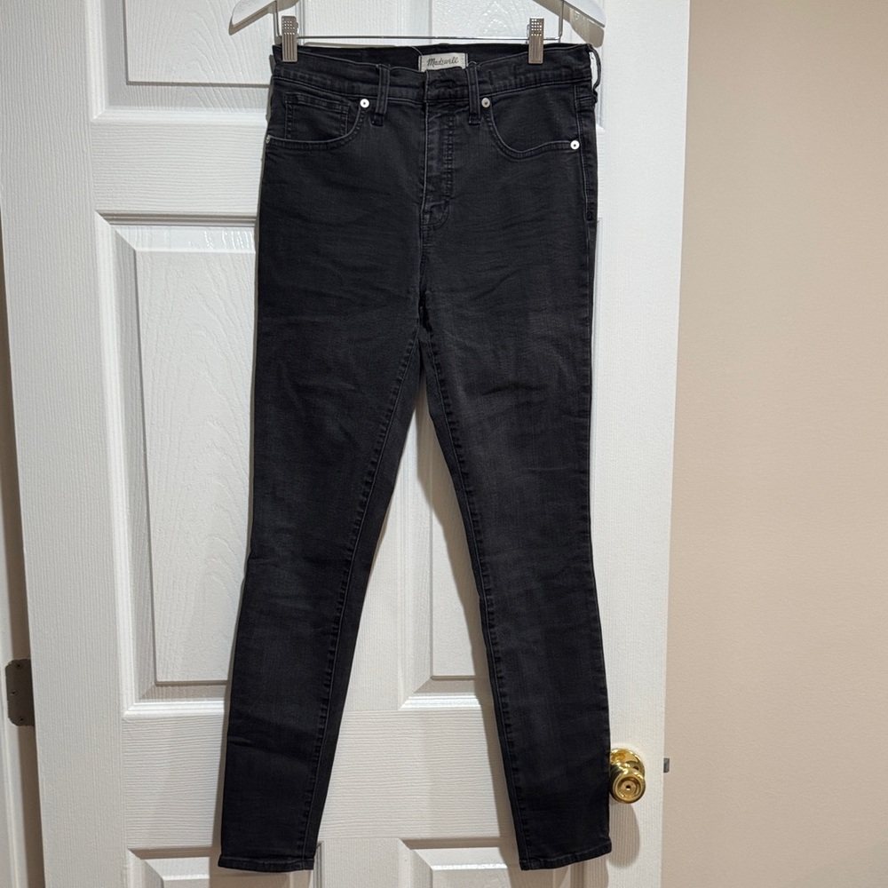 Madewell Black Gray Wash Skinny Jeans - Women's Slim Fit Size 28T High Rise